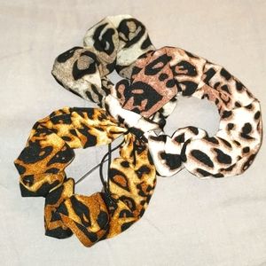 New Animal  Print Scrunchie Multicolor Leopard 3pack
